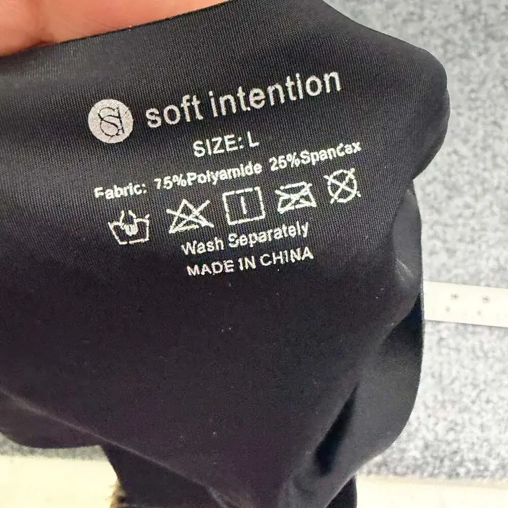 Soft Intention Large Black Wireless Seamless V Neck Comfort Bra